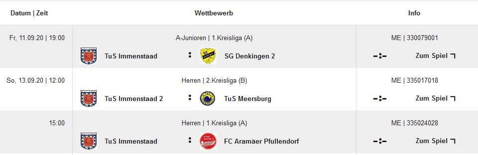 Spiele am Wochenende
